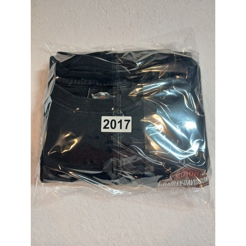 Vintage Y2K‎ Harley-Davidson Embroidered Patch Long Sleeve Shirt Men's 2XL Biker